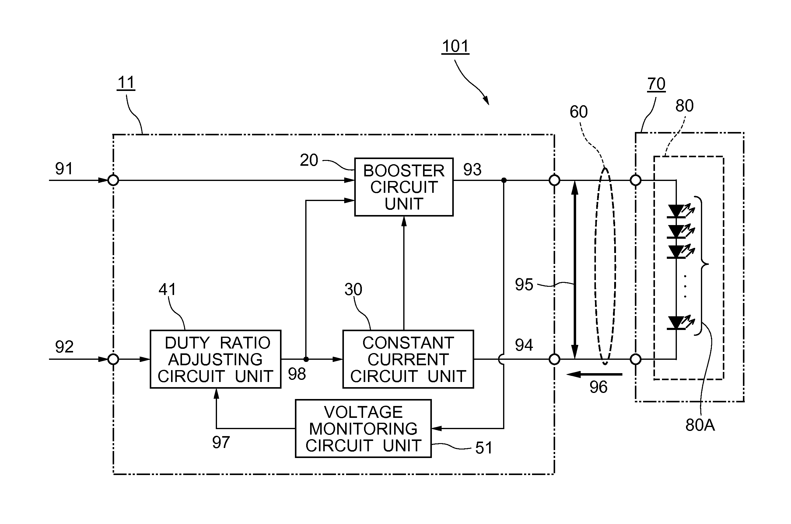 LED driving circuit, LED driving method, and liquid crystal display device