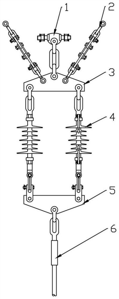 Ground wire strain insulator string