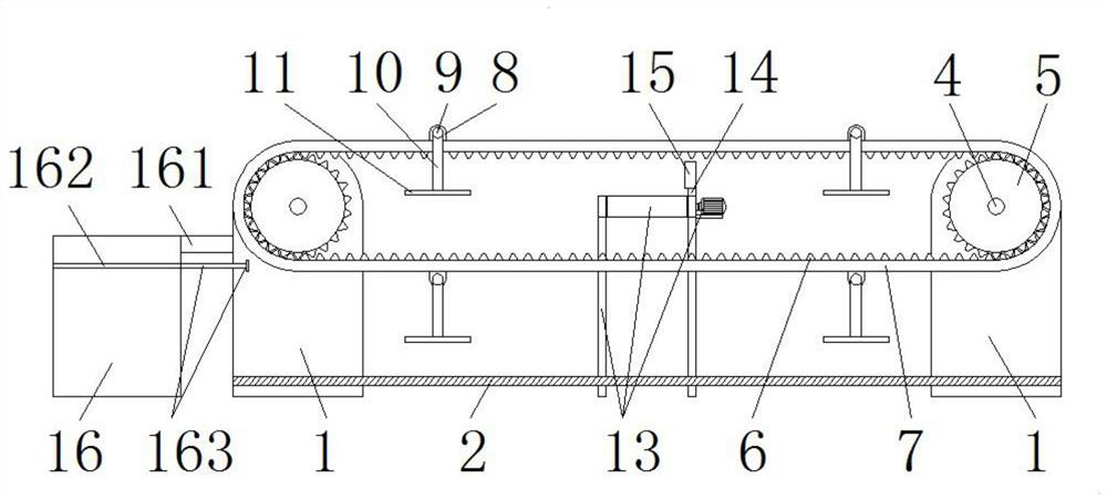 A conveying device for a product production line capable of automatic docking work