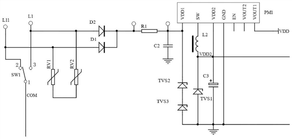 Single-live-wire electricity taking circuit