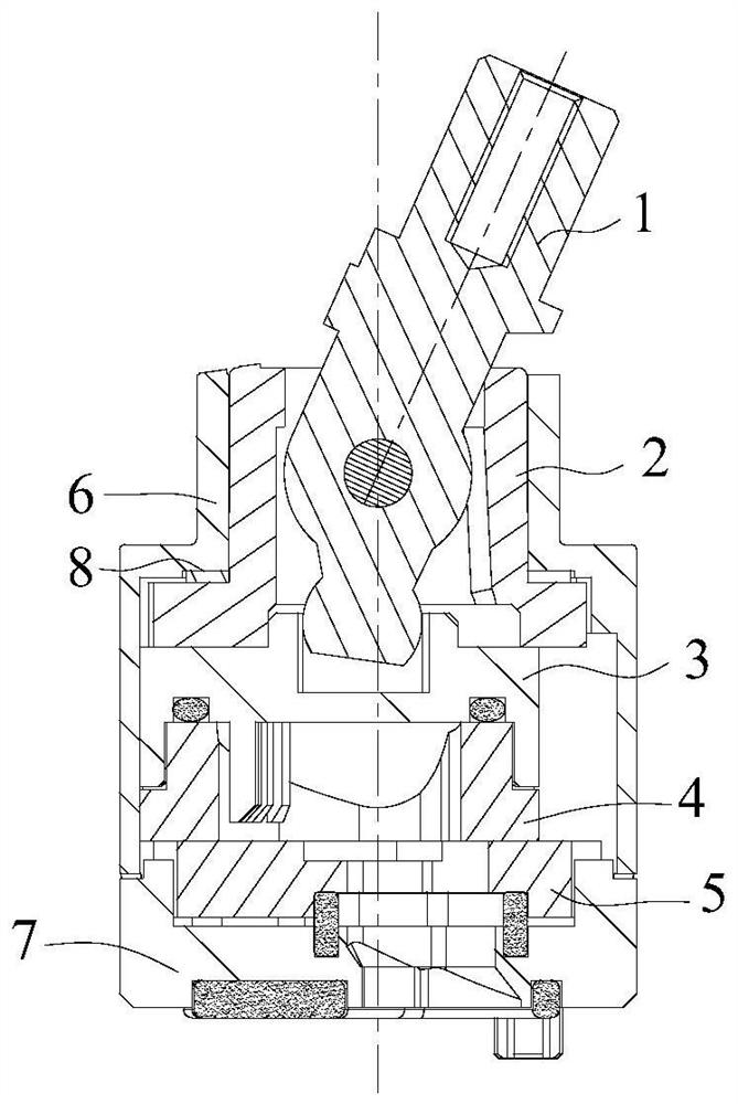 Large-flow ceramic water mixing valve