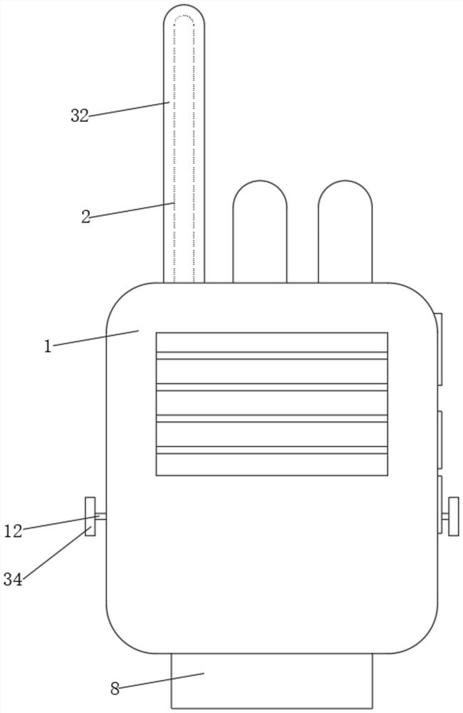 A walkie-talkie with anti-drop and magnetic field shielding functions