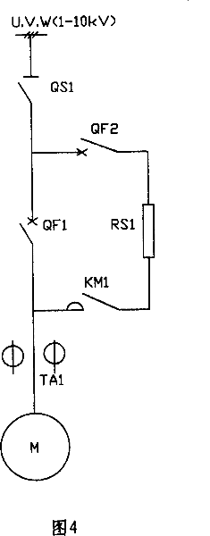 High-voltage AC motor voltage reducing liquid resistance device with circulation cooling system