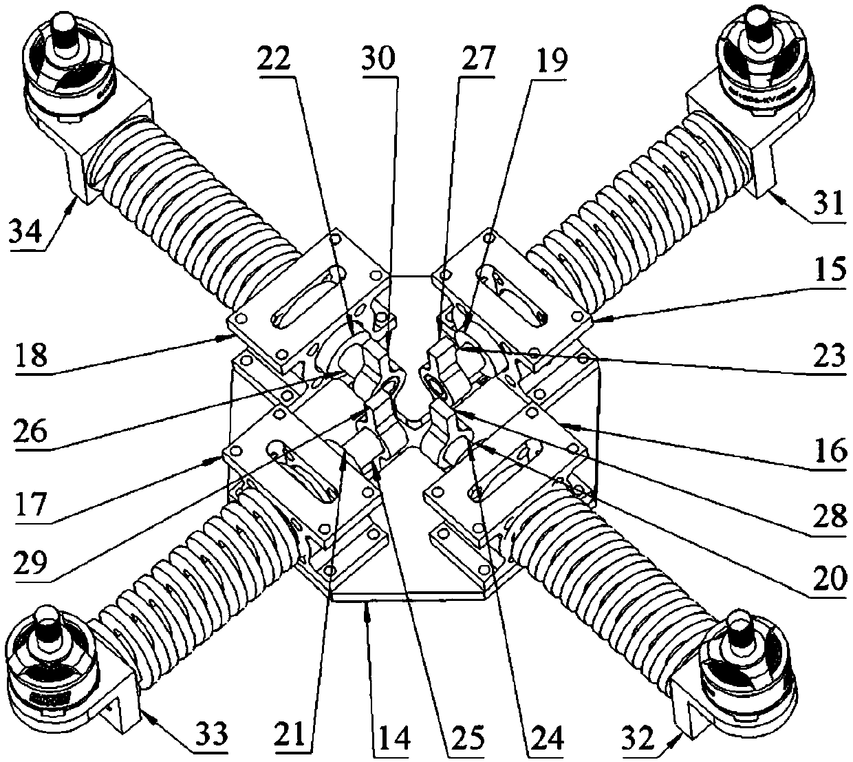 Passive anti-collision damping multi-rotor drone