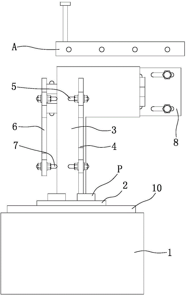 Pneumatic clamp for clamping motorcycle engine to carry out power measurement