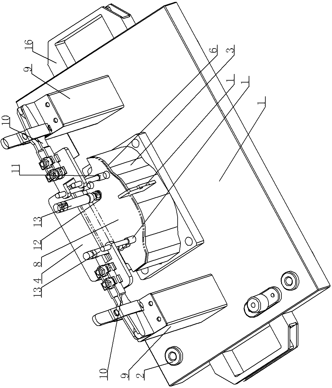 Detection tool structure of rear reinforcing plate