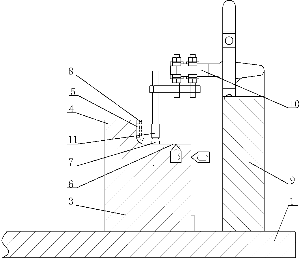 Detection tool structure of rear reinforcing plate