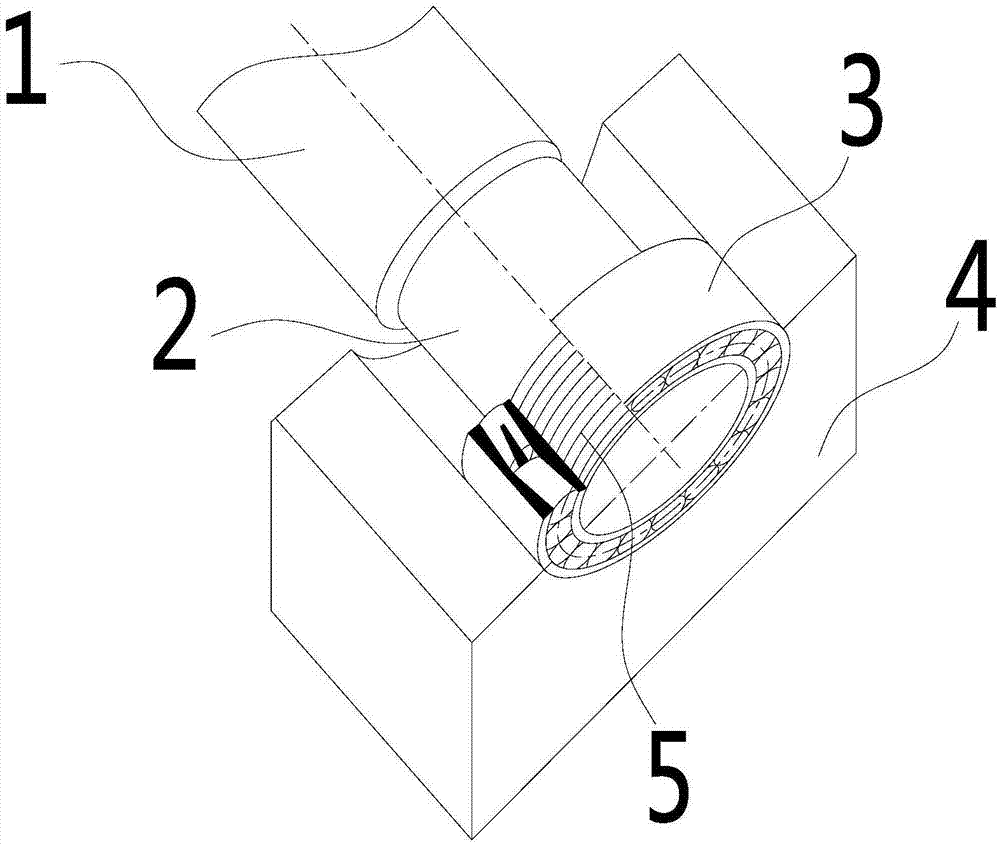 Online processing structure for main spindle bearing position of fan