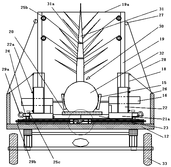 Conveying and fixing device for transplanting peach trees and peach tree loading and unloading method