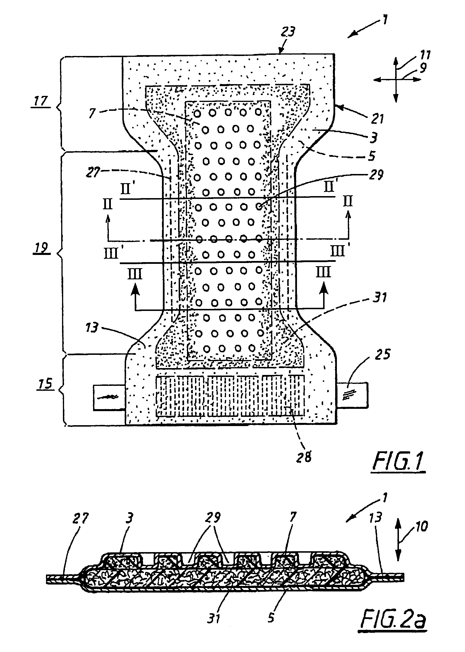 Absorbent article having openings in the absorbent body