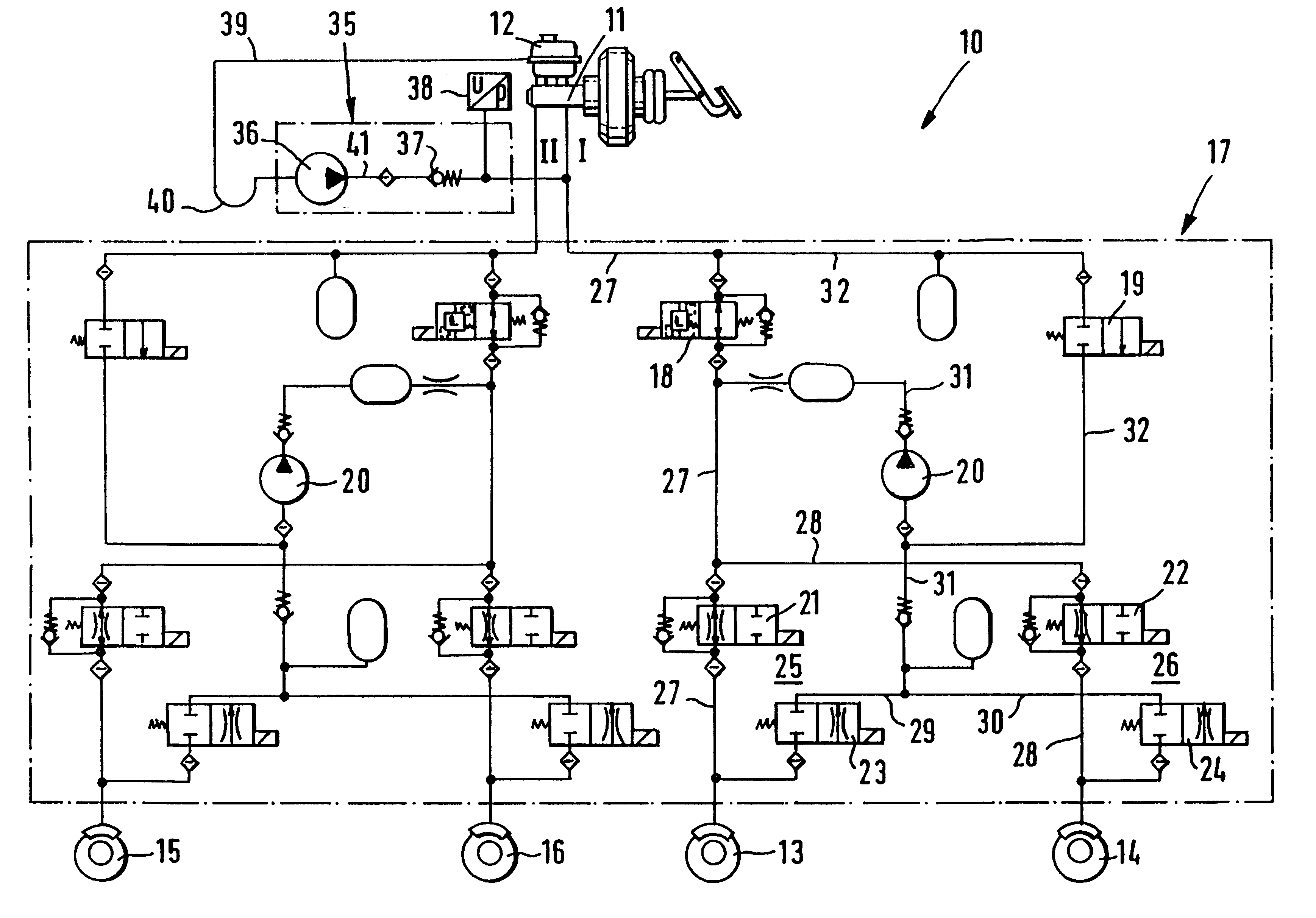 Hydraulic brake system for motor vehicles