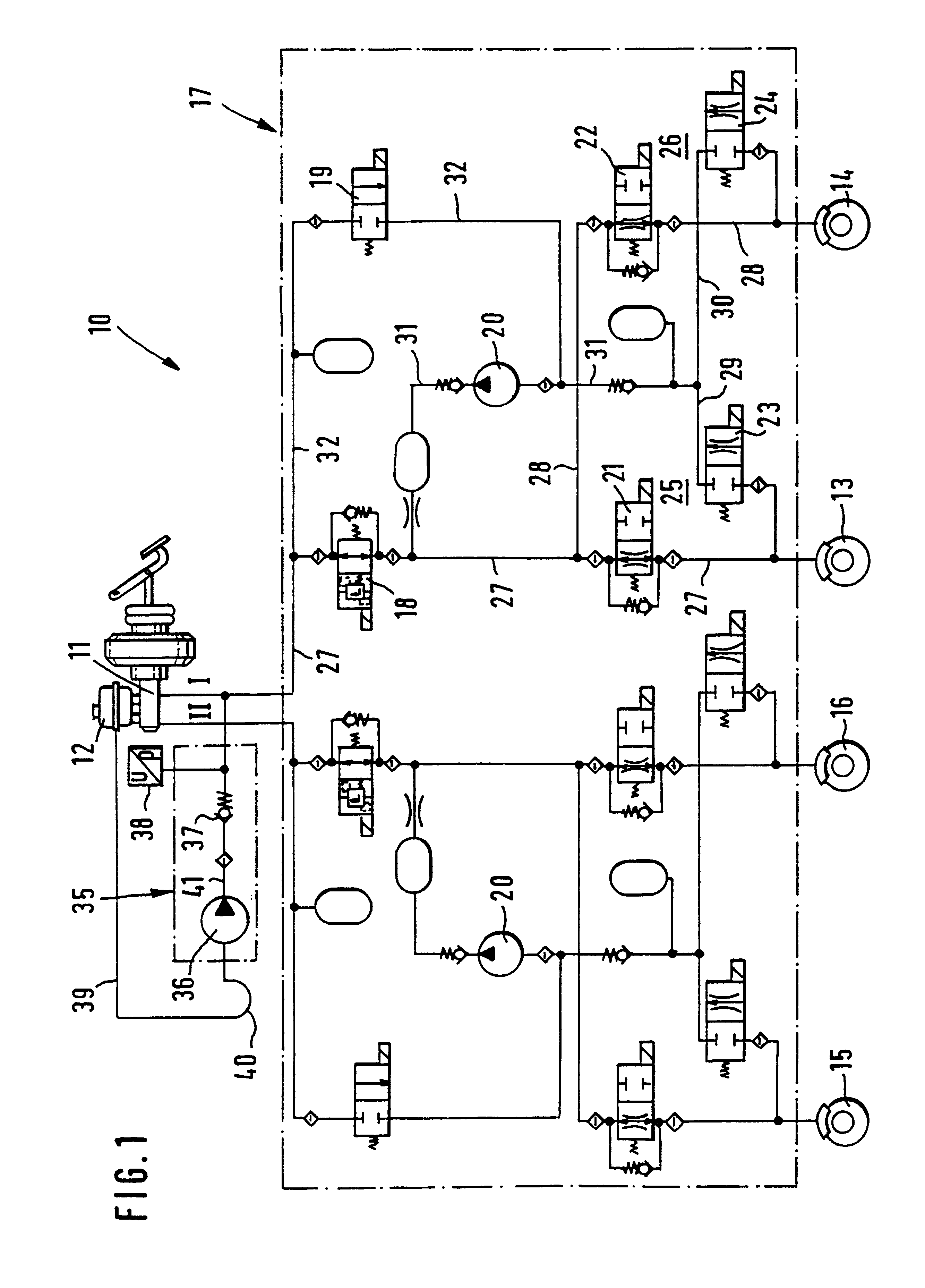 Hydraulic brake system for motor vehicles