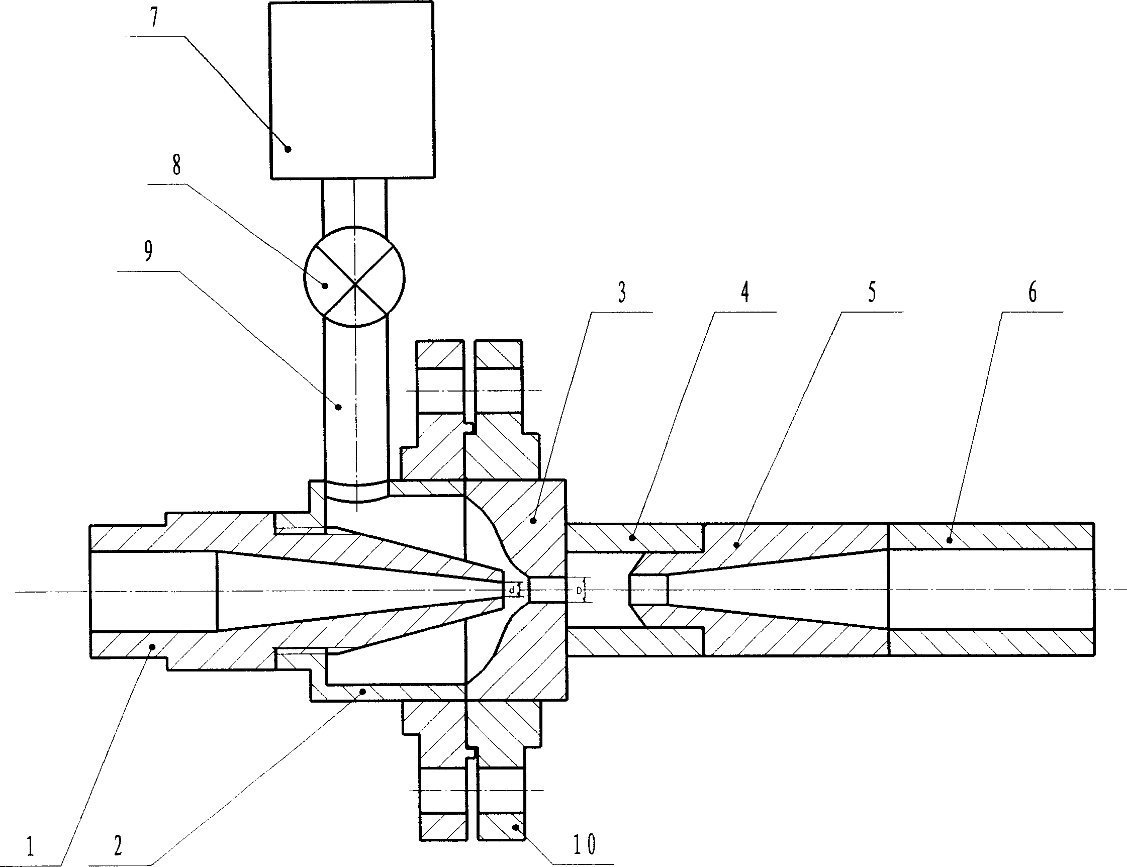 Self exciting oscillation pipeline type flocculating device