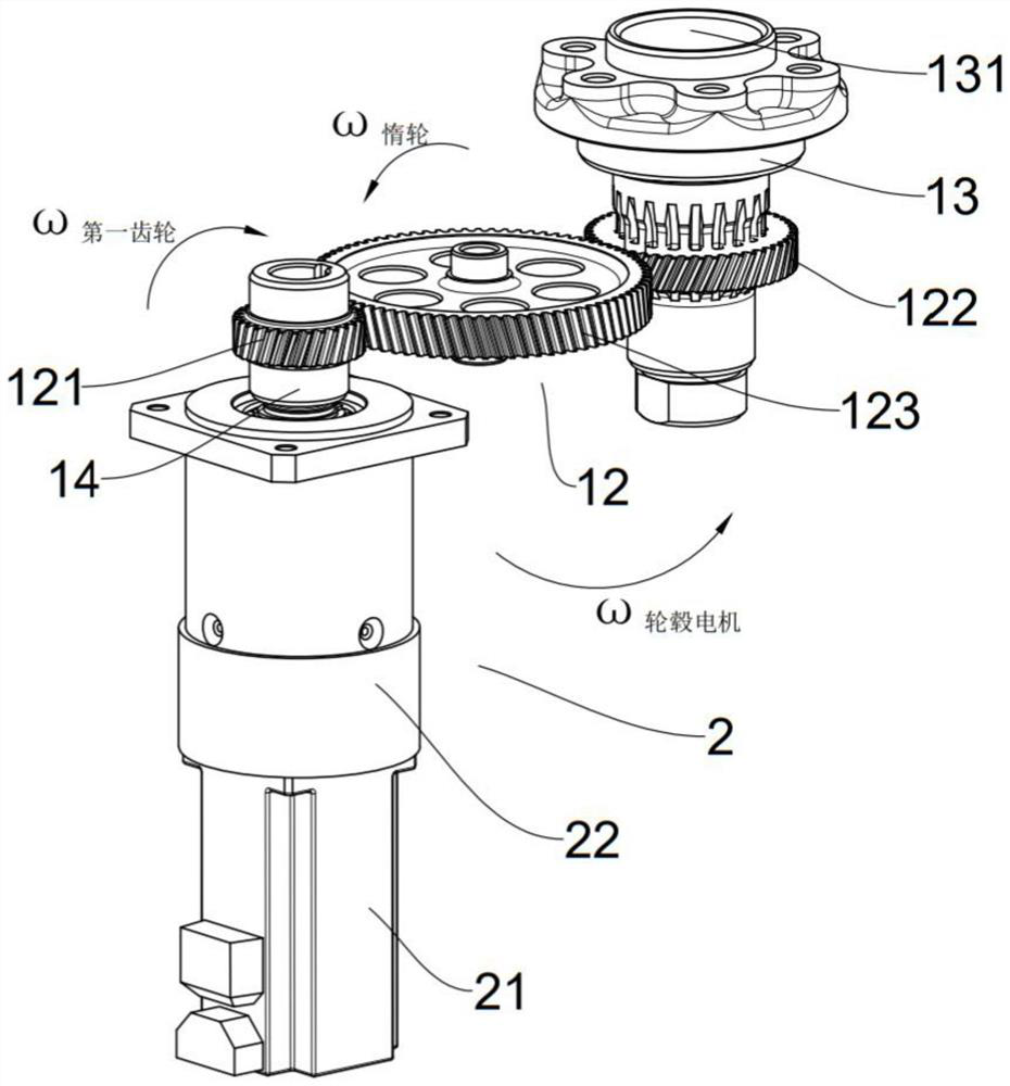 Steering device for wheel hub motor, angle unit, walking device and electric vehicle