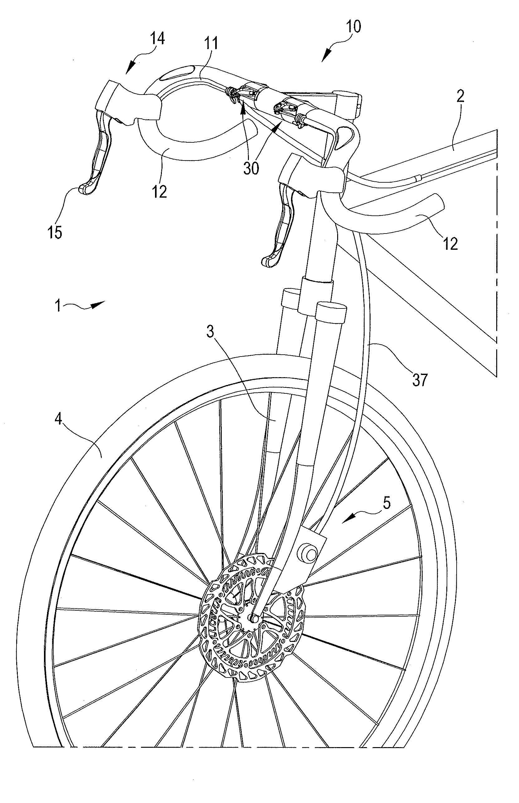 Bicycle handlebar assembly with integrated oleo-hydraulic controls