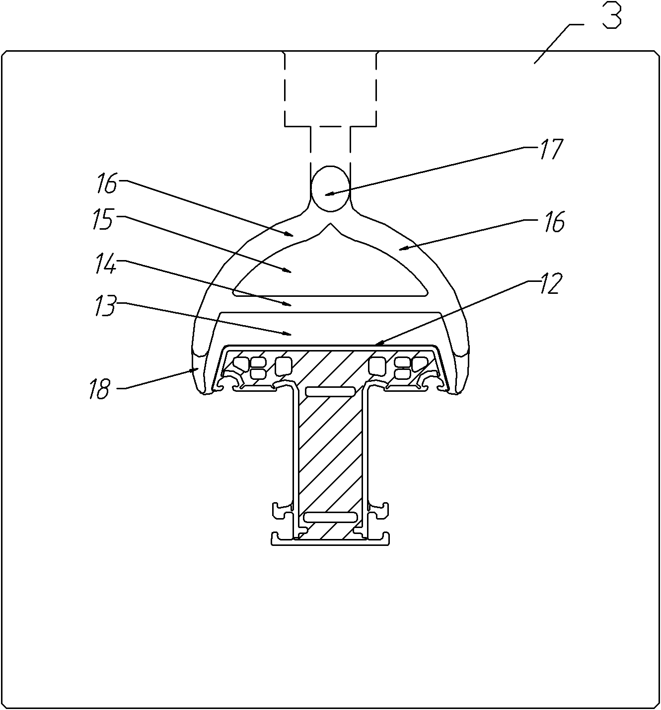 Co-extrusion die head for extruding profiled bars with co-extrusion surface