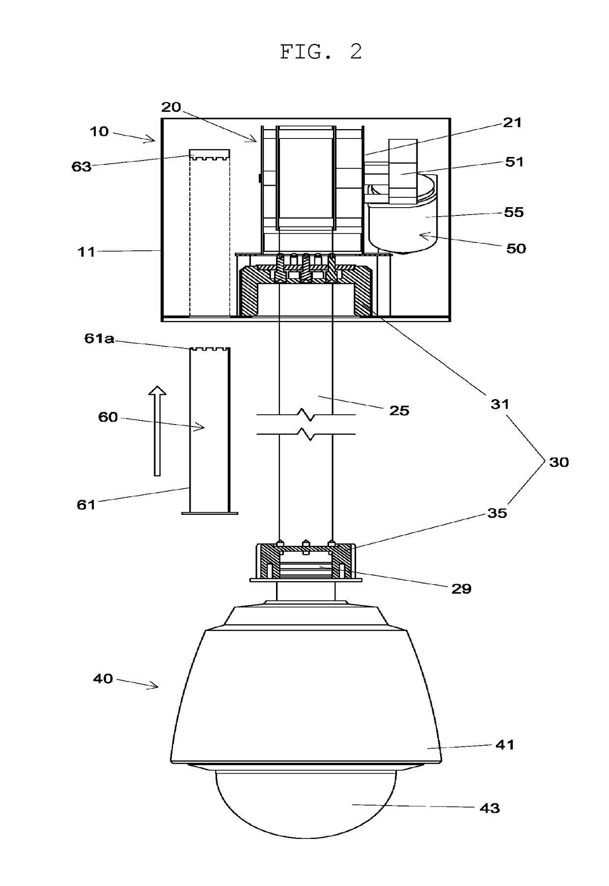 Auto-lift apparatus for CCTV camera maintenance