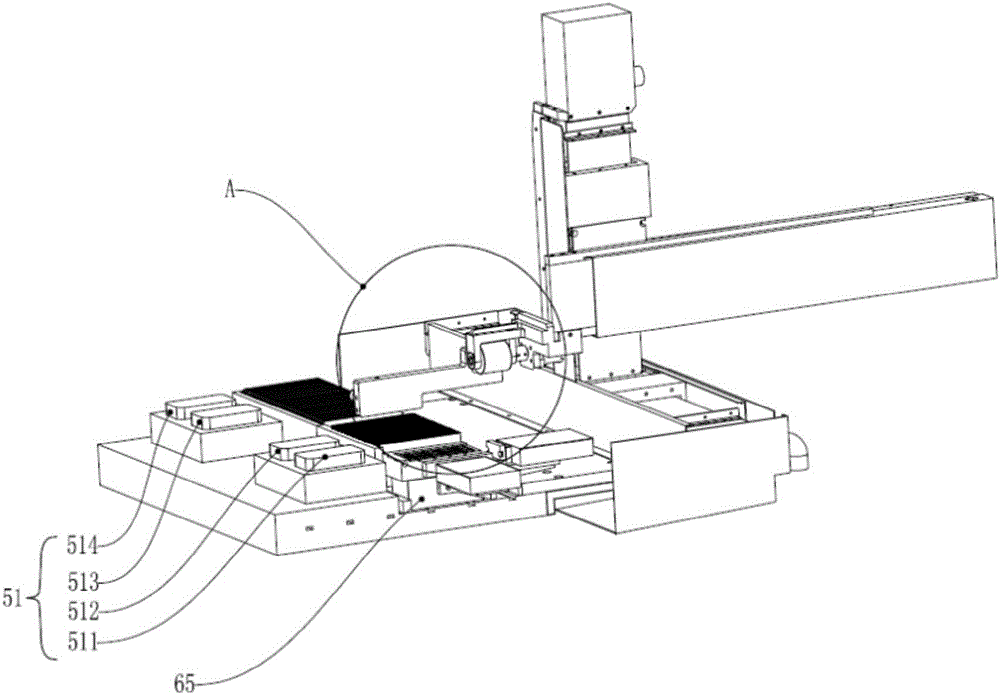 Automatic glass film feeding and discharging machine with waterproof structure