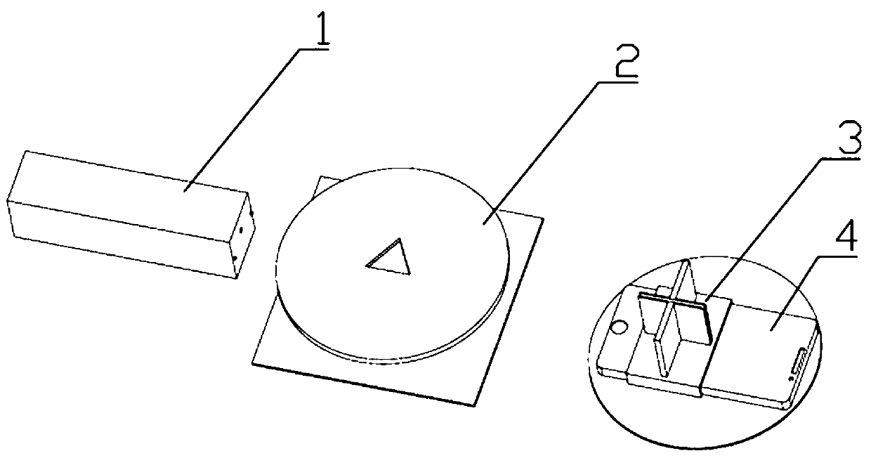 Prism refractive index measuring device and method based on mobile phone APP