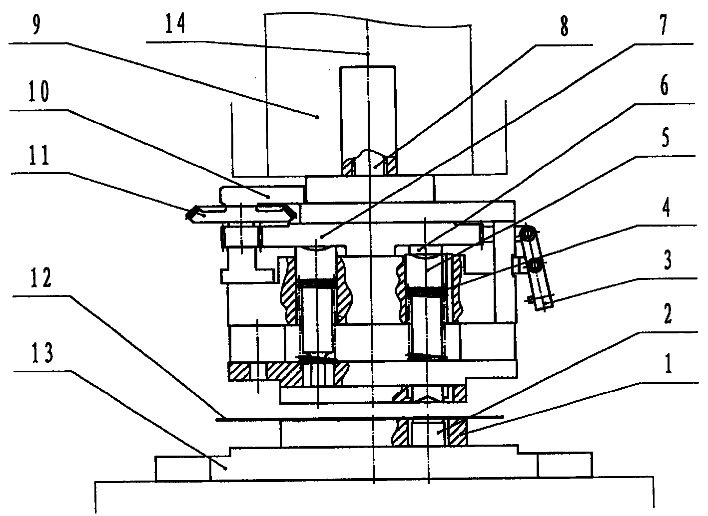 Die changing method and device for stamping processing multiple die of sheet material