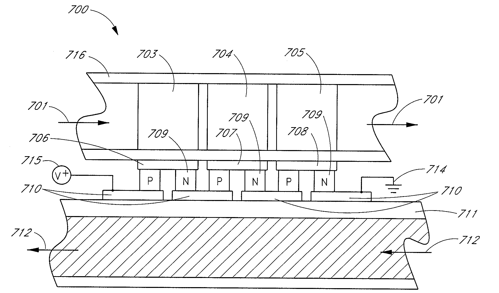 Thermoelectric power generator for variable thermal power source