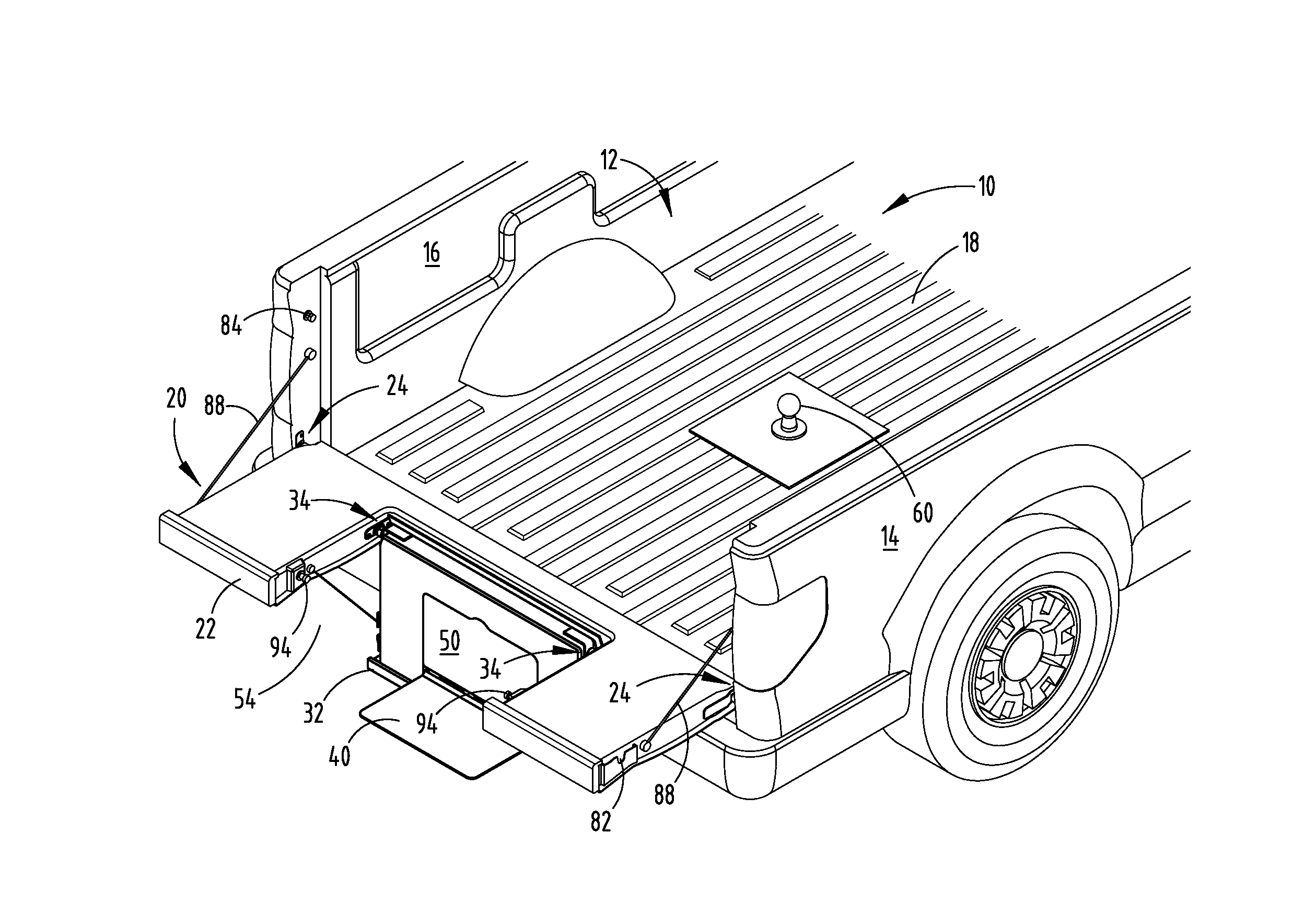 Vehicle tailgate having pivoting secondary tailgate therein