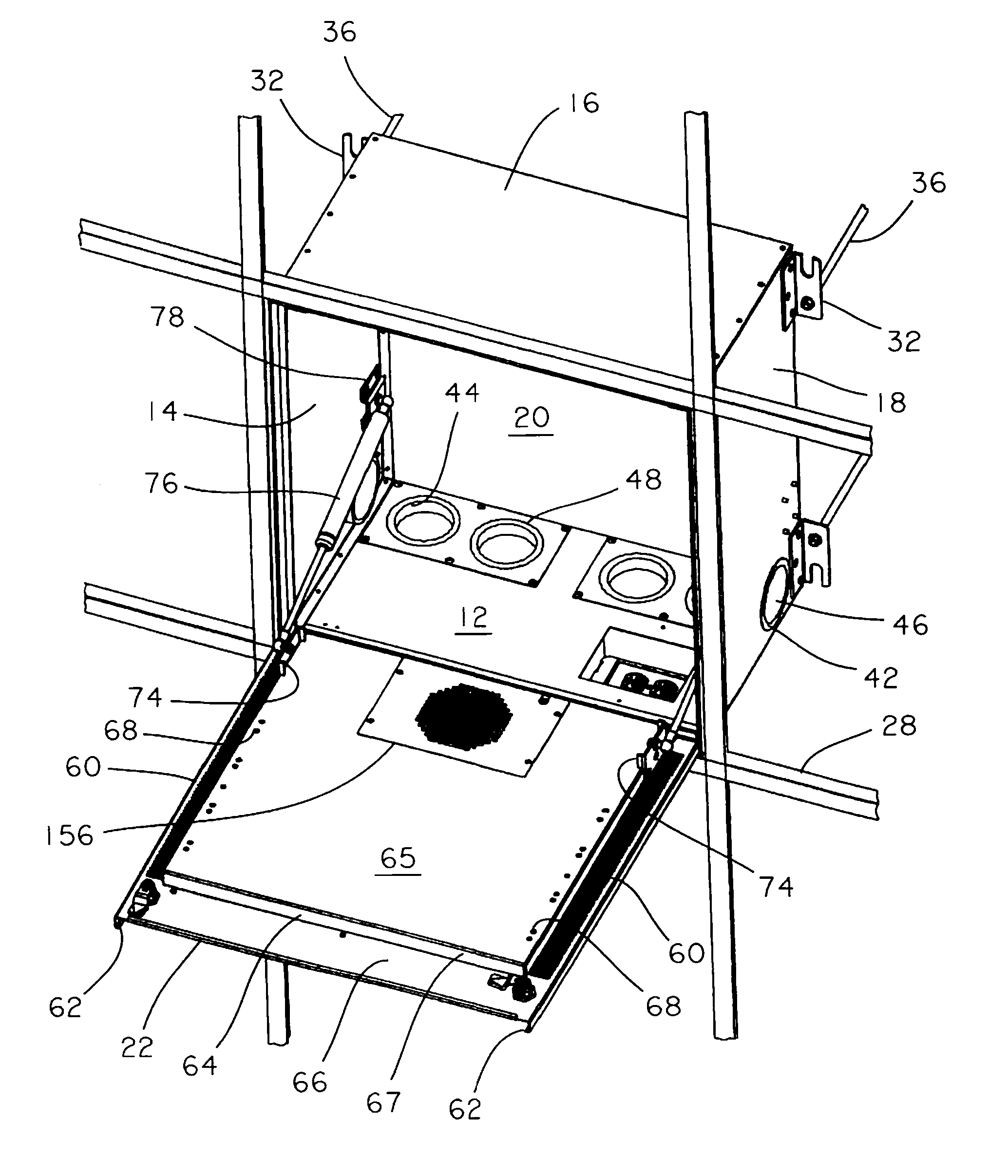 In-ceiling zone cabling enclosure