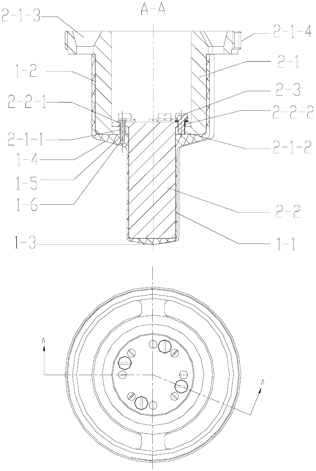 Pre-buried warhead fuze chamber and charging method