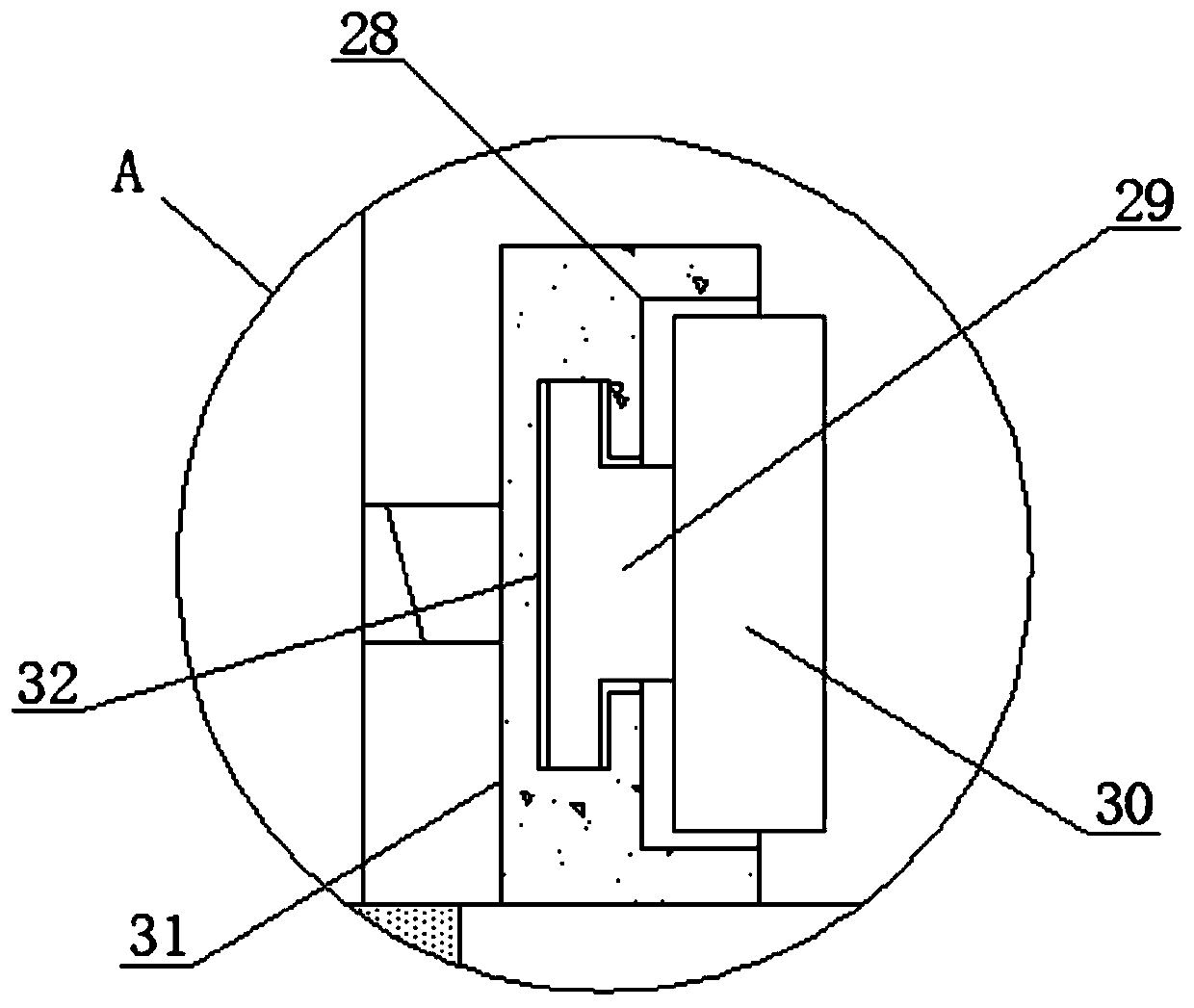 Equal-distance drilling and cutting device for wood processing