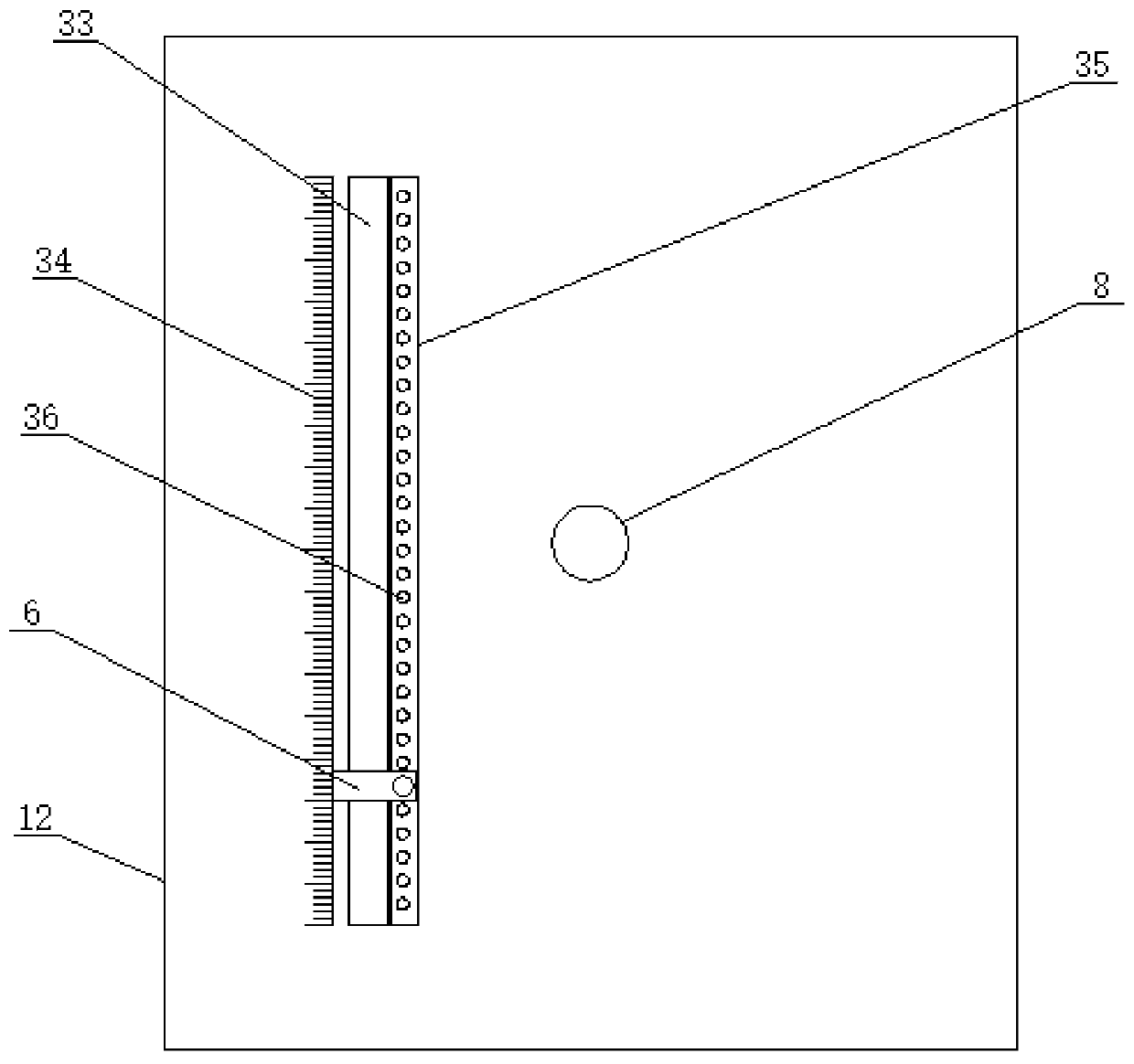 Equal-distance drilling and cutting device for wood processing