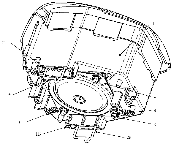 Safety airbag clamping device mounted on automotive steering wheel