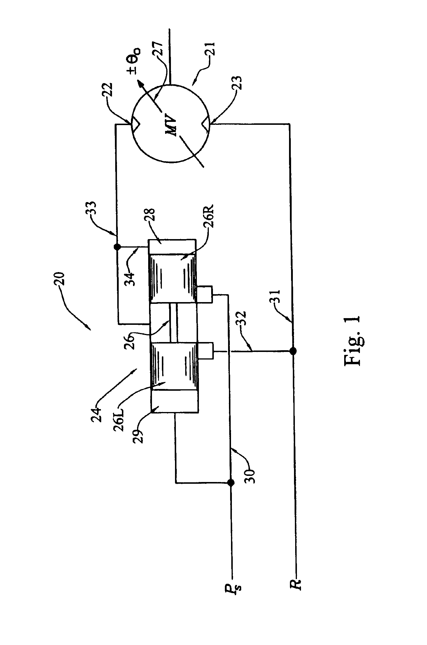 Regulated pressure supply for a variable-displacement reversible hydraulic motor