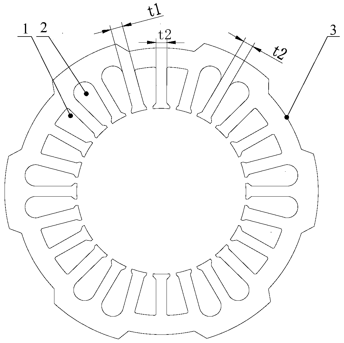 Motor, stator core and stator punching