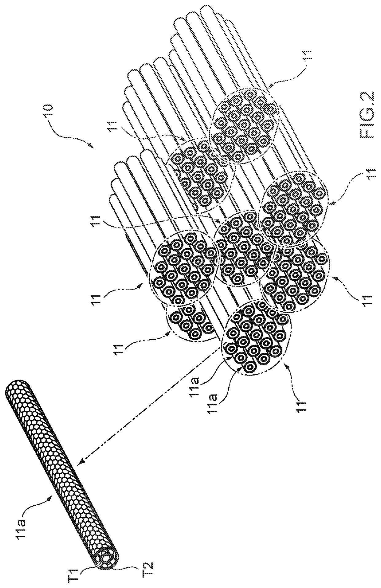 Coated carbon nanotube electric wire