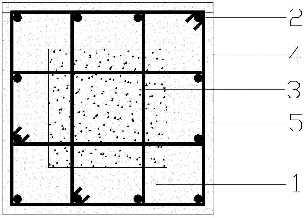 Prefabricated reinforced concrete column with high-performance concrete frame and construction method