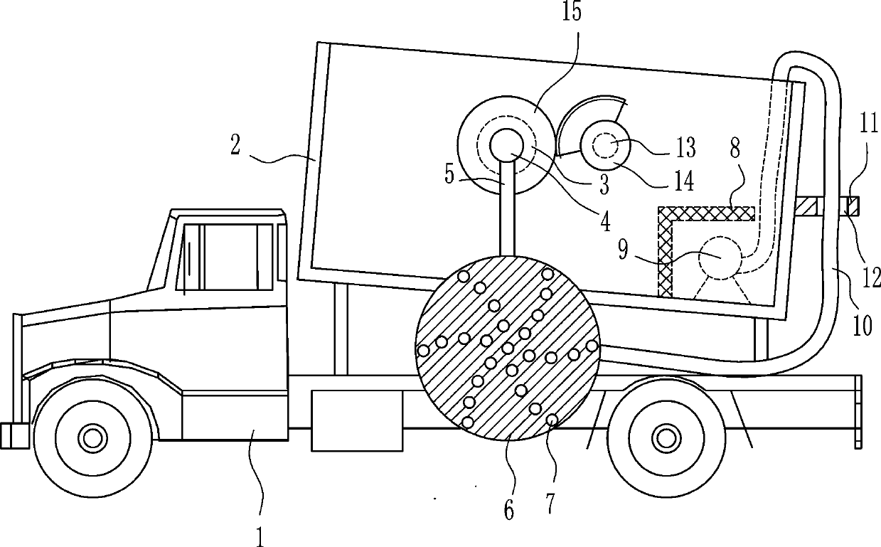 A dust agent swing type spraying vehicle for tunnel construction