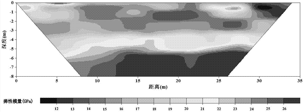 Spatial-compactness detection method for rock-fill concrete structure and spatial-compactness evaluation method for rock-fill concrete structure