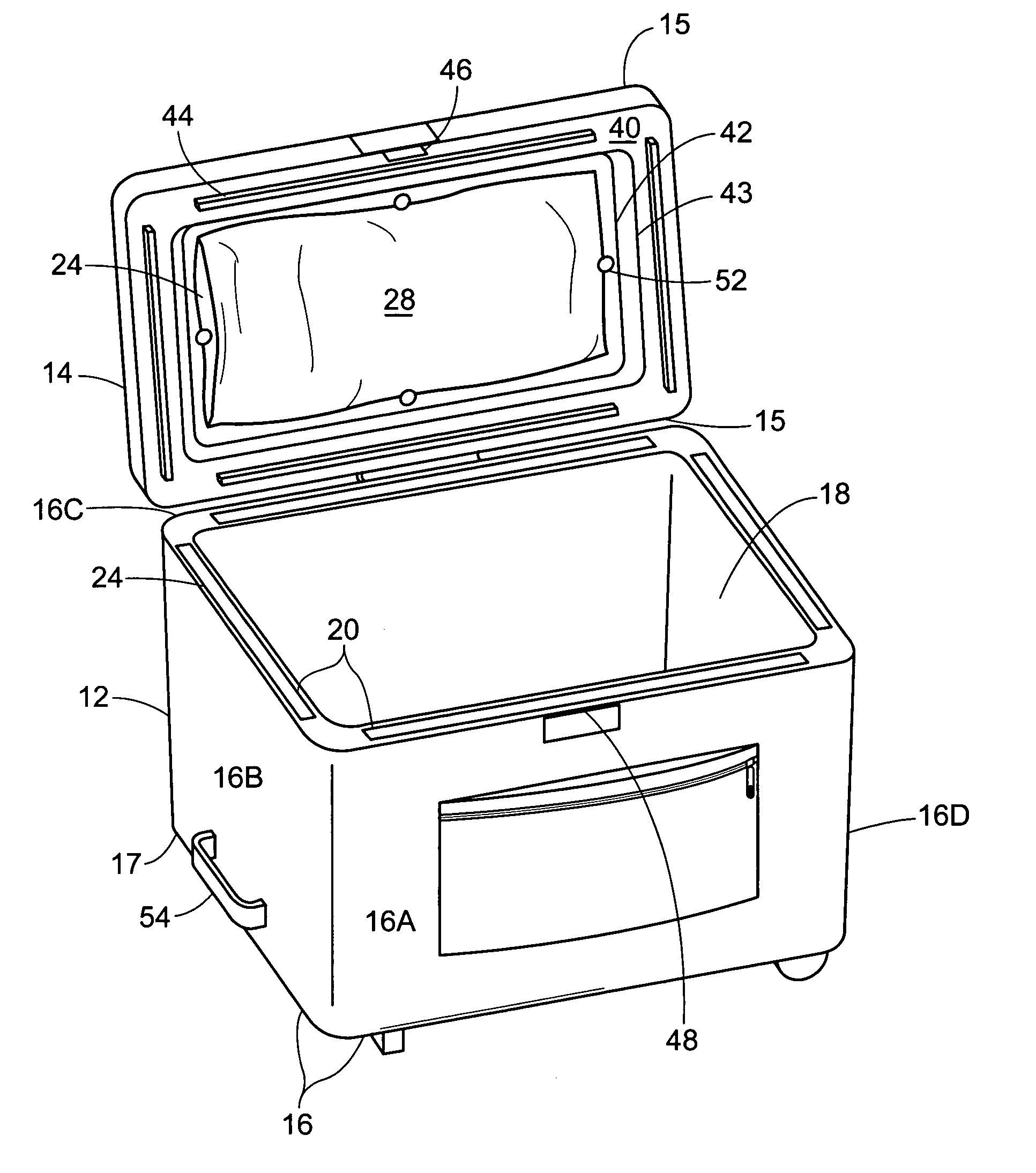 Insulated container assembly having insertable cooling and heating gel packs