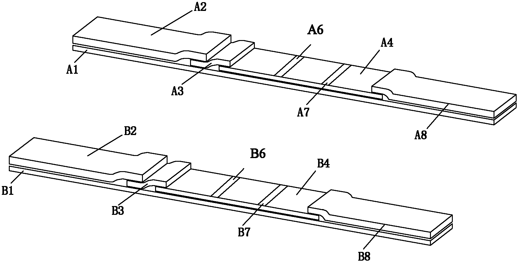 Immunochromatography detection reagent strip for combined detection of toxoplasmagondii IgG antibodies and total antibodies, and preparation method thereof