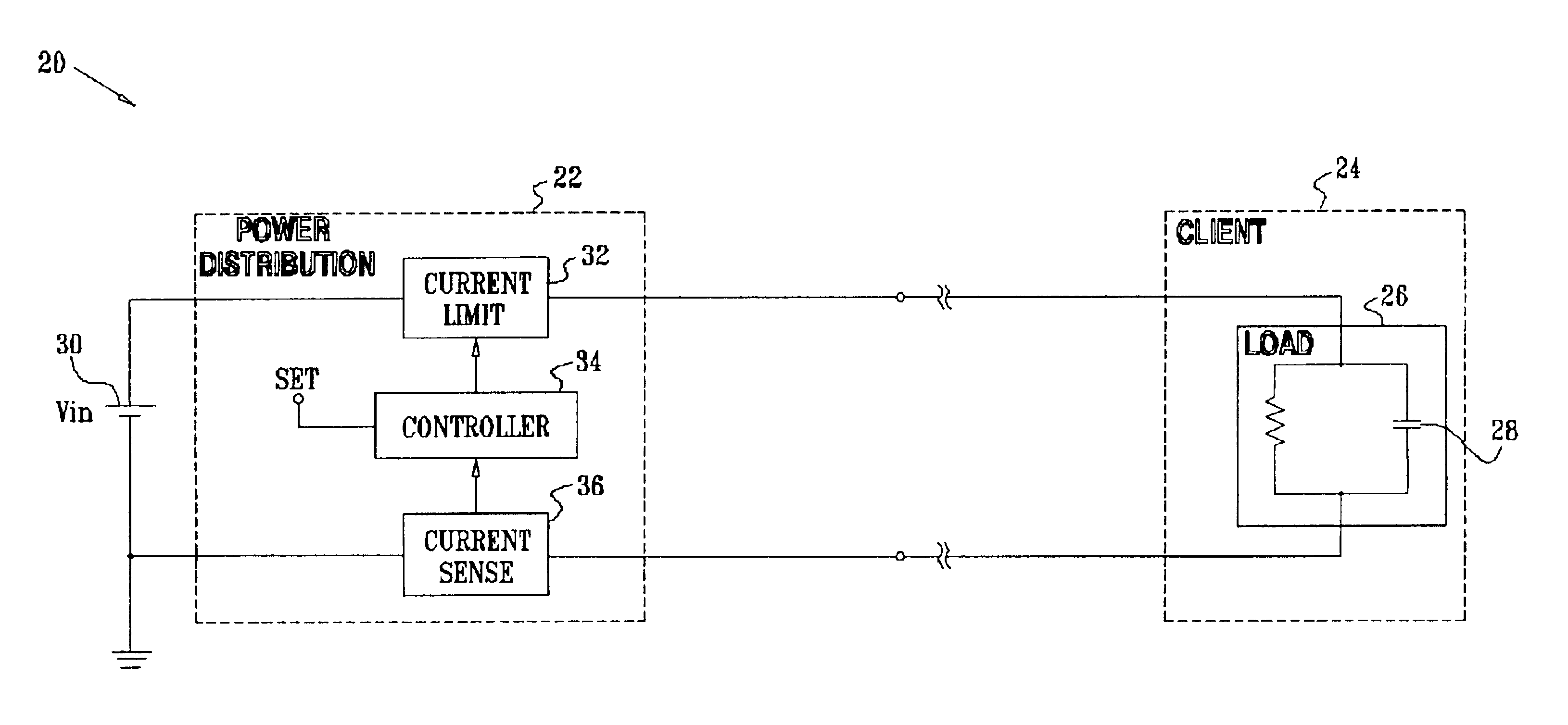 Power distribution with digital current control