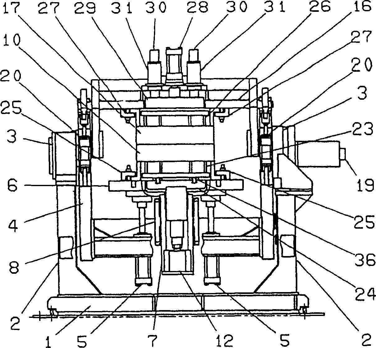 Gravity type titable metal mold casting machine