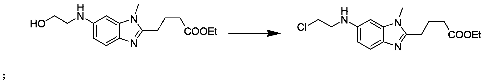 Preparation method of impurity HP1 in bendamustine hydrochloride