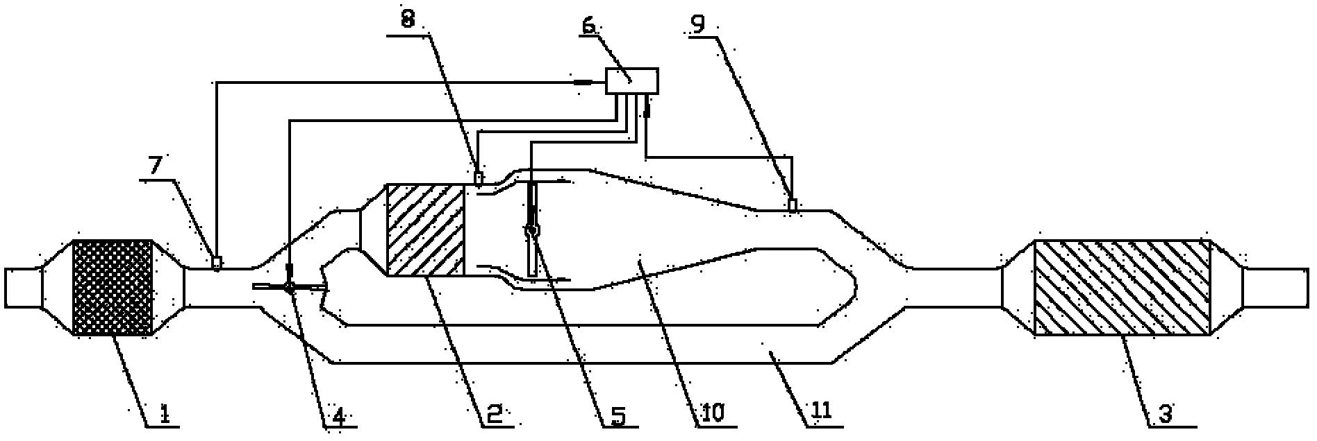 HC (hydrocarbon compound) emission purifying system used for cold boot working condition of gasoline engine