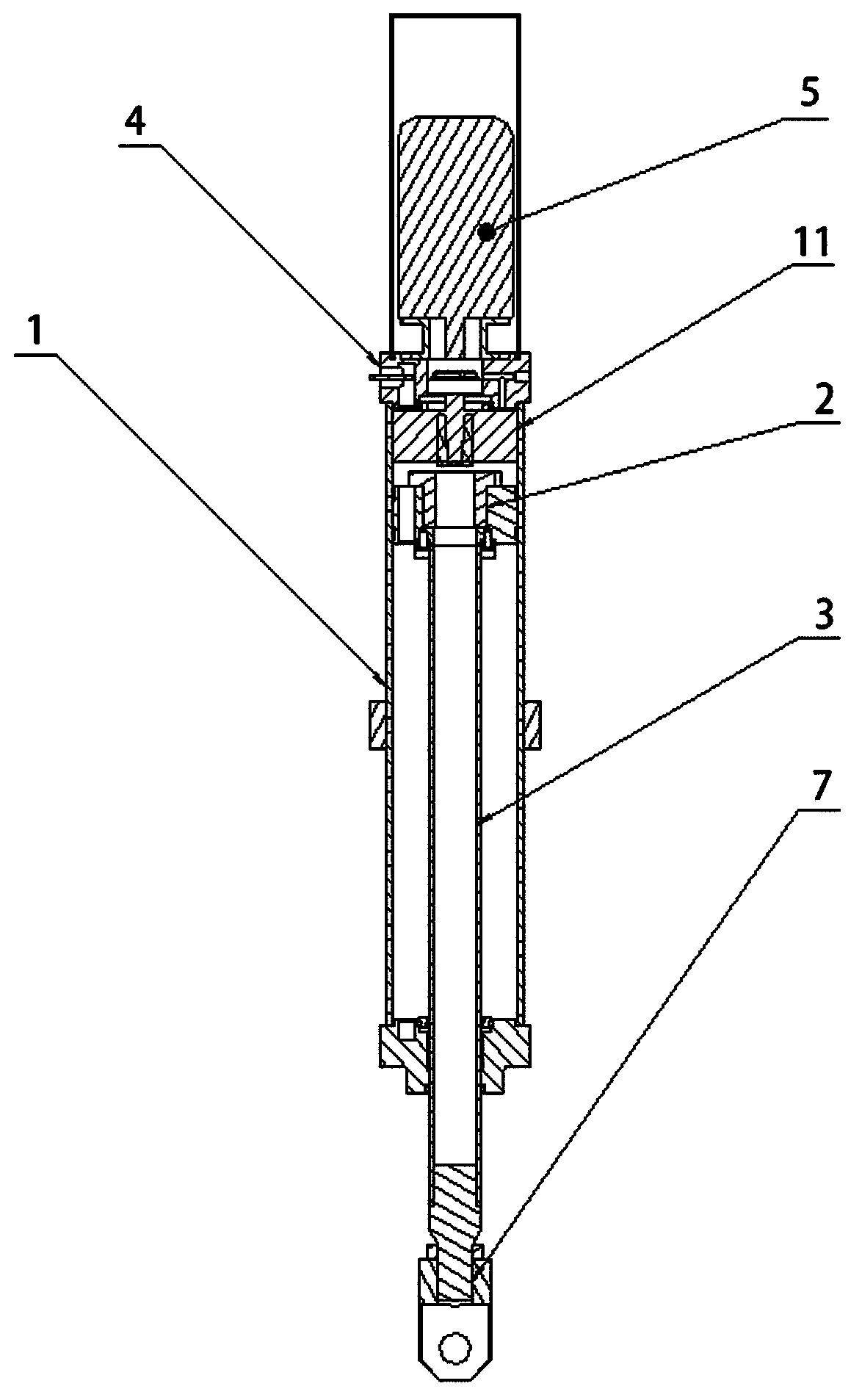 Aluminum electrolysis bath shell breaking air cylinder