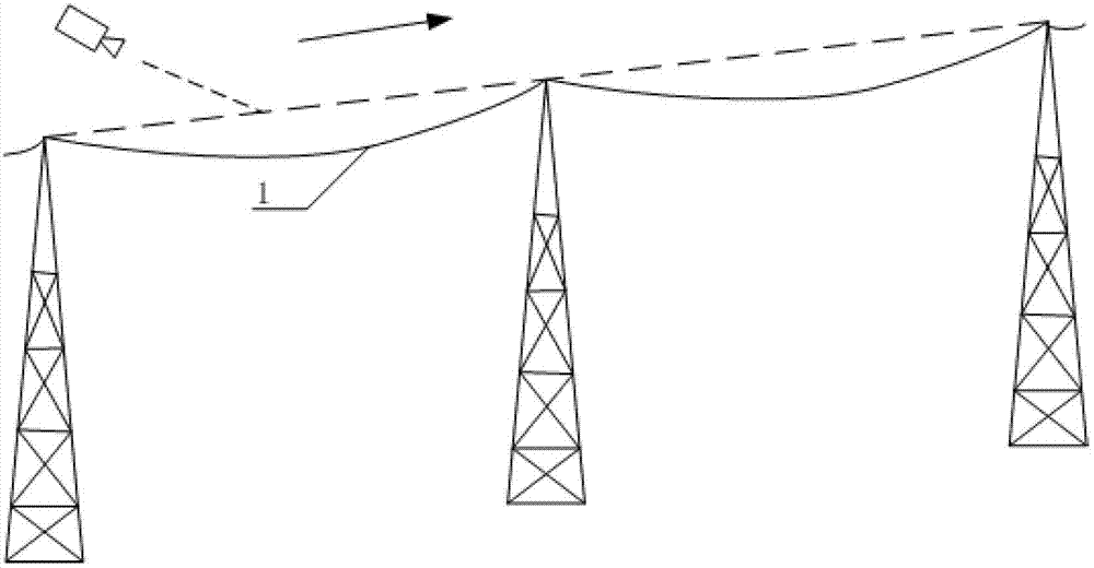 Overhead power line inspection data collection method based on flying robot