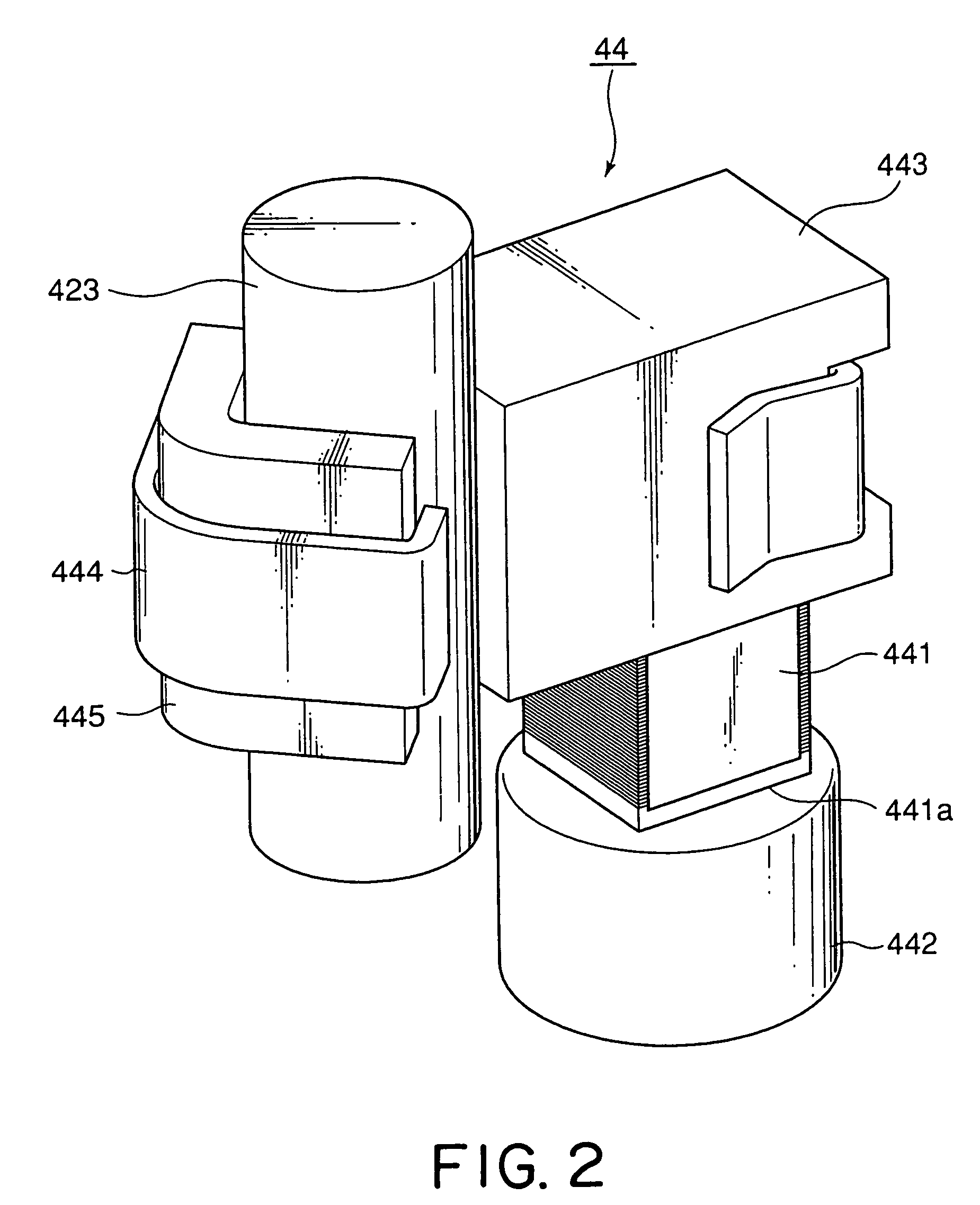 Driving device capable of transferring vibrations generated by an electro-mechanical transducer to a vibration friction portion with a high degree of efficiency