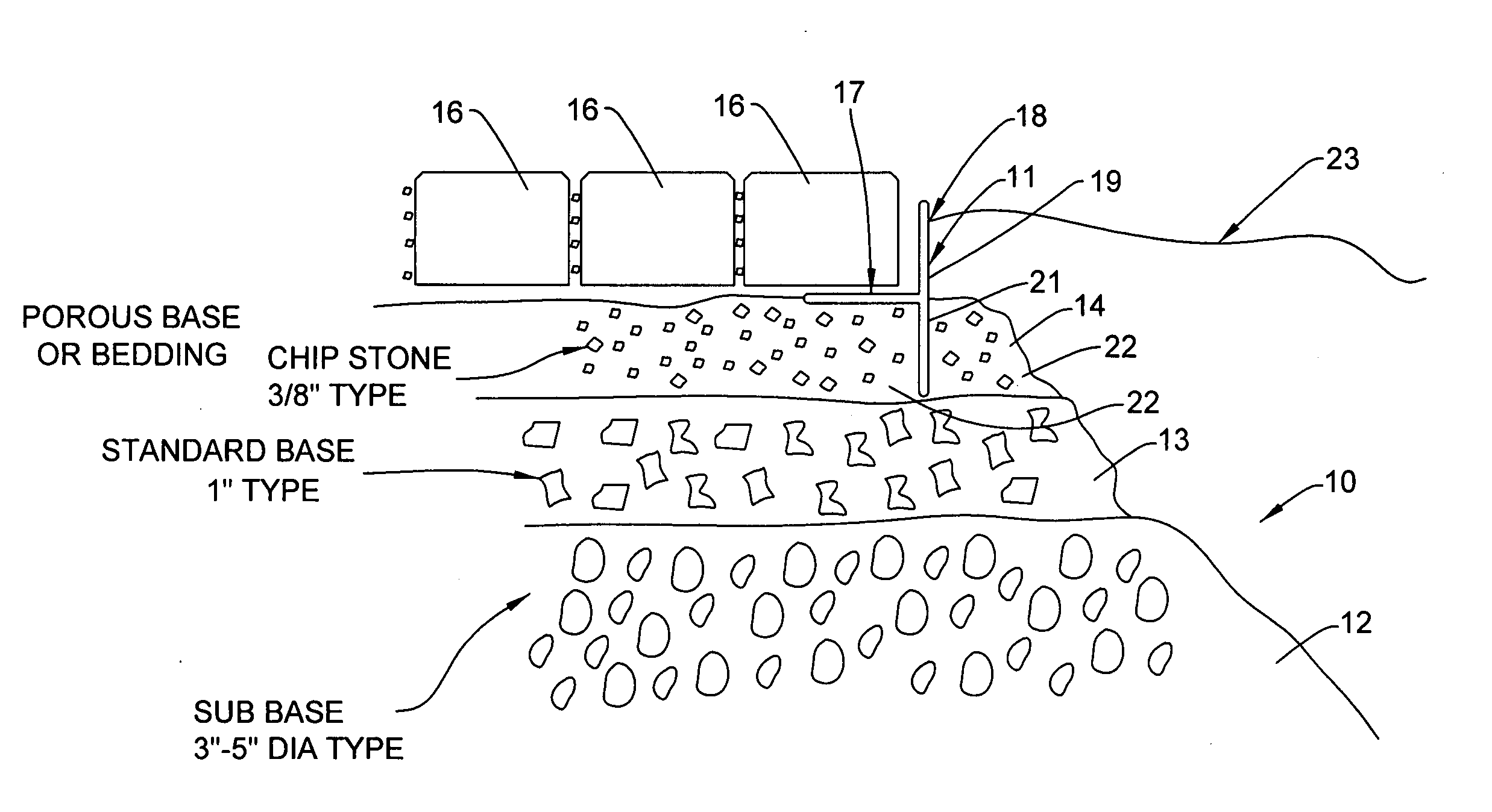 Edge restraint for water permeable pavement systems