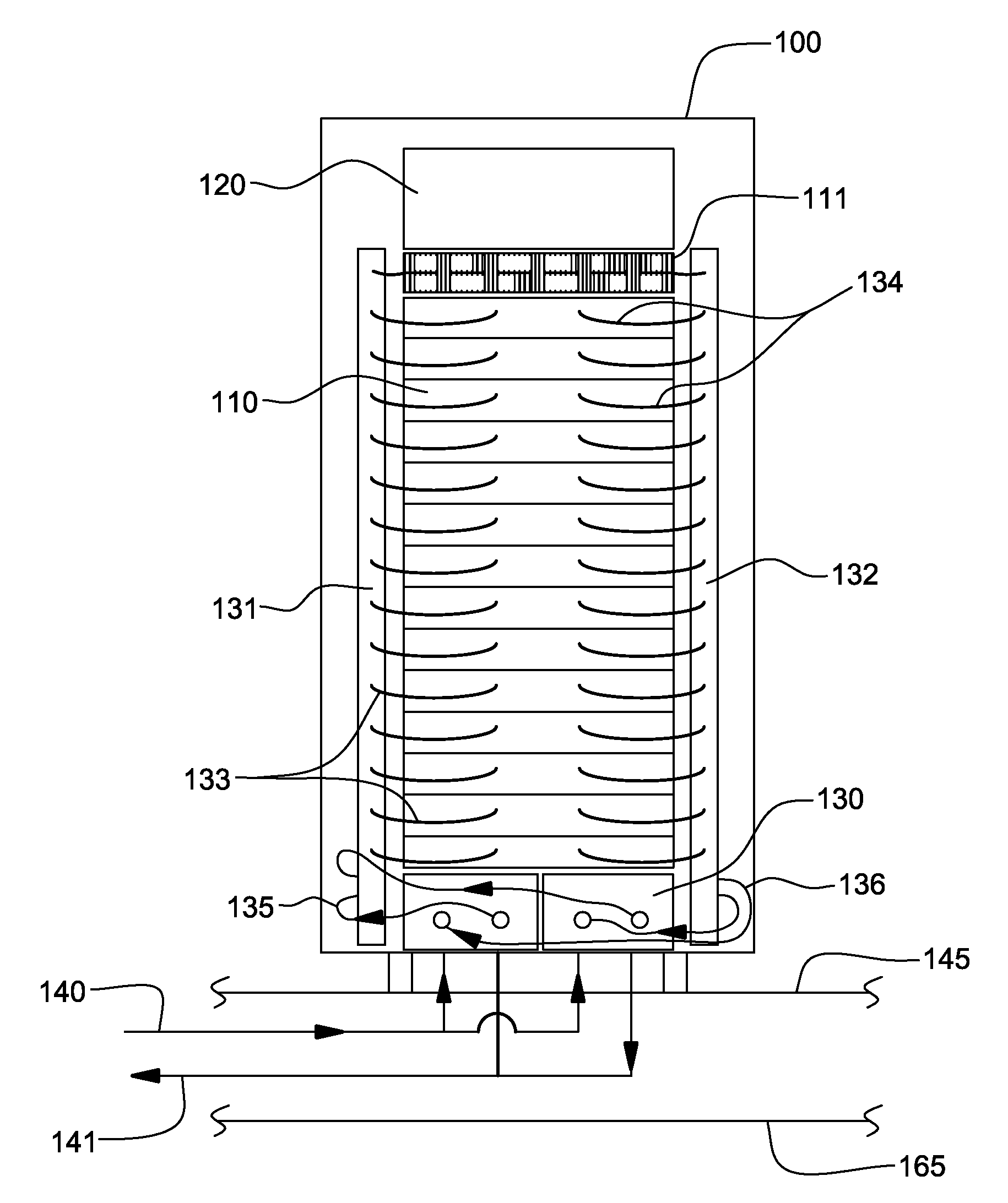 Flow boiling heat sink with vapor venting and condensing