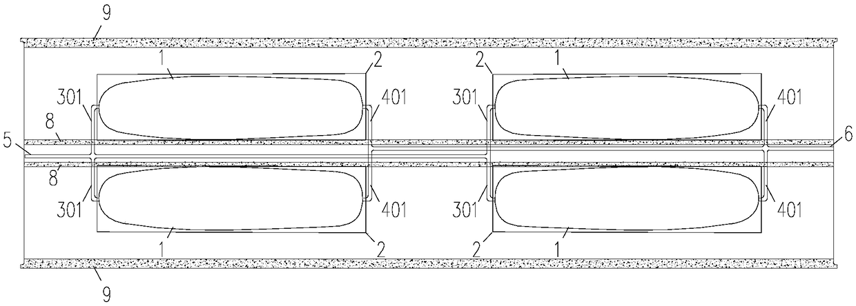 Water bag ballast method for immersed tube tunnel construction