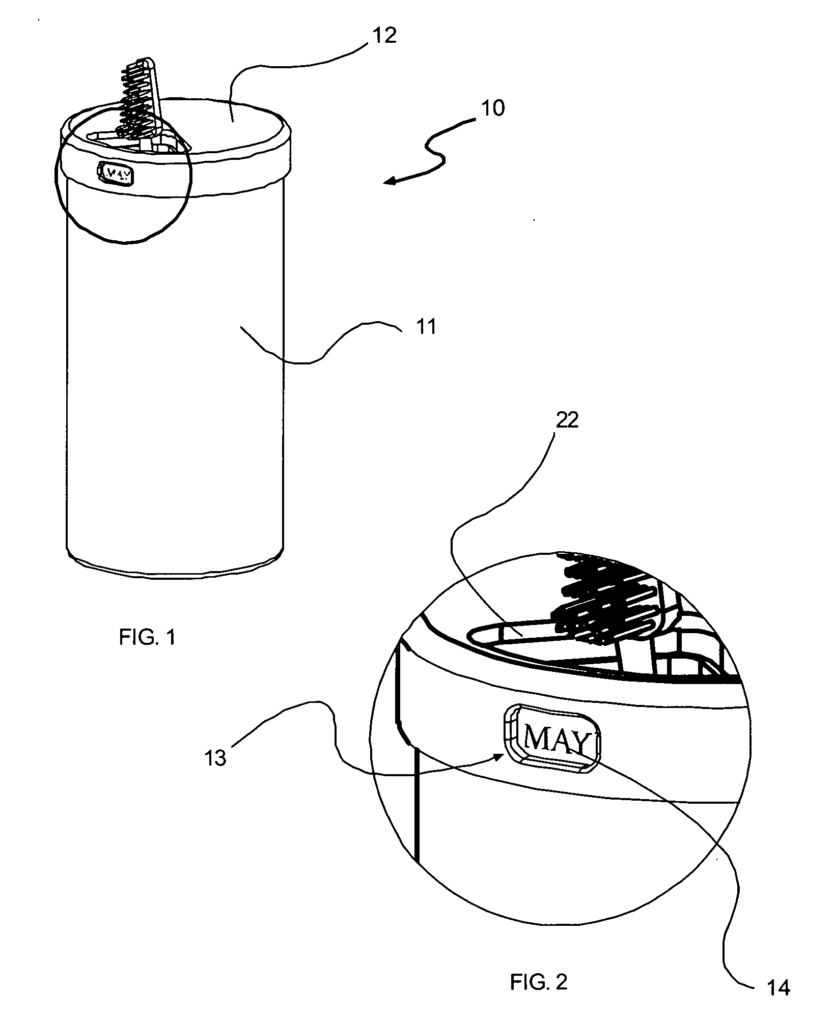 Device for reminding the user when to dispose of a toothbrush